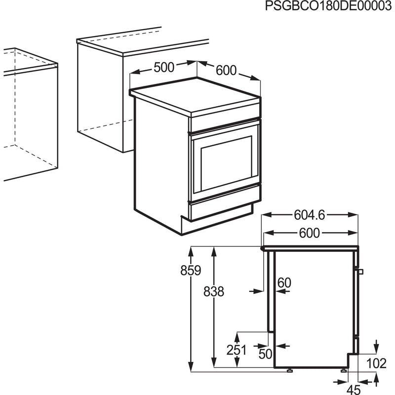 Electrolux AEG - Herd Elektroherd CCB50090BW 50cm