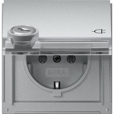Gira - Steckdose KD TX-44 446765 Alu Schloss sortiert
