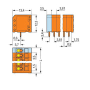 WAGO - Leiterplattenklemme 739-333 1,5mm² − 90 Stück