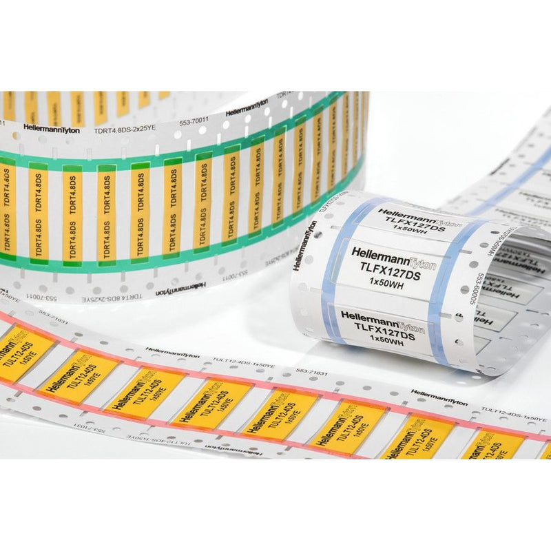 HellermannTyton - Kabelmarkierungssystem Warmschrumpfschlauch TULT#55371027 VE1000 9-3DS-2x25-YE − 5 Packung