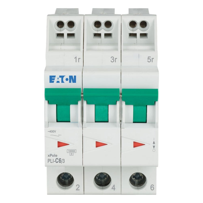 Eaton - Leitungsschutzschalter PLI-C6/3 C 6A, 3p (Steckkl.)