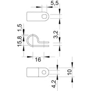 OBO Bettermann - Befestigungsschelle für Kabel/Rohre Befestigungsschelle 255 16 LGR Iso,gr − 100 Stück