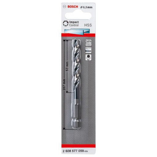 Bosch - Bohrer HSS Spiralbohrer mit 2608577059 Sechskantschaft 6,5