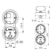 Grothe - Signalampel Ampelmodul 2LE m.Warnl. AMP 8966 LED 12-24VAC/DC