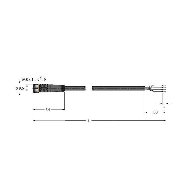 Turck - Konfektioniertes Sensor-Aktor-Kabel Aktuator- u. Sensorleitung PKG4M-35/TXL PUR − 1 Stück
