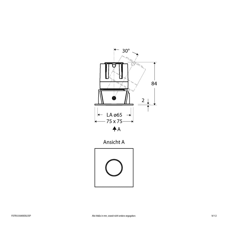 EVN Lichttechnik - Downlight/Strahler/Flutlicht LED-Einbauleuchte modular F07RXXXM0630L55P Konfigurationstype