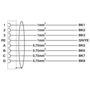 Phoenix Contact - Energiekabel < 1 kV, für ortsveränderlichen Einsatz Kabelstecker K-7E - OE/01#1619315 kunststoffumspritzt − 2 Stück