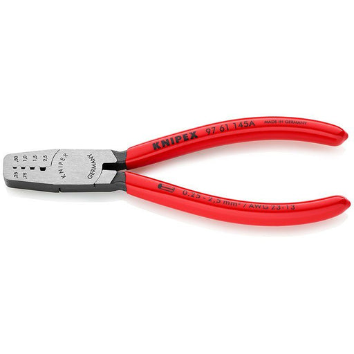 Knipex - Presswerkzeug Kabelschuhe/Verbinder, Aderendhülsen, Schirmanschluss Crimpzange 97 61 145 A SB 145mm