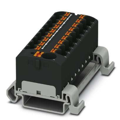 Phoenix Contact - Durchgangs-Reihenklemme Verteilerblock PTFIX10/18X4-NS35ABK − 8 Stück