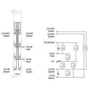 WAGO - Feldbus, Dez. Peripherie - Einspeise- und Segmentmodul Buskoppler 750-626 24VDC Netzteilfilter