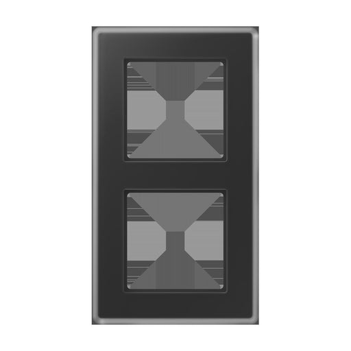 Jung - Abdeckrahmen Glasrahmen 2fach AV 582 GLM SW schwarz (Glas)