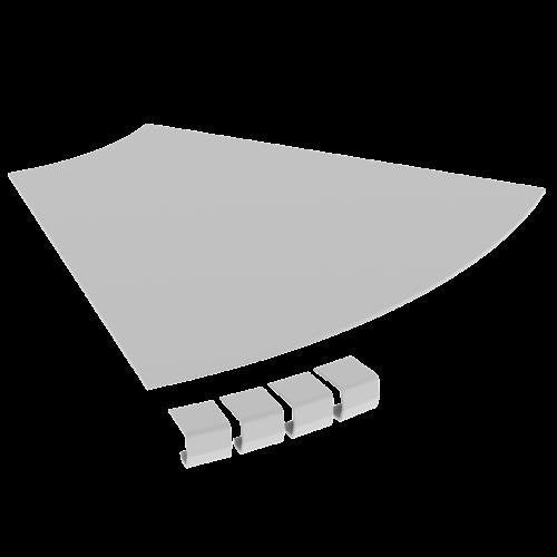 Unex - Deckel Bogen für Kabeltragsystem Abdeckung Bogen 45 Grad 67514-04 500 R300 U23X