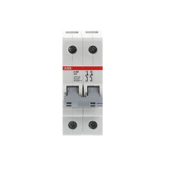 ABB Stotz S&J - Schalter für Reiheneinbau Trennschalter E202/80G Schaltgriff grau