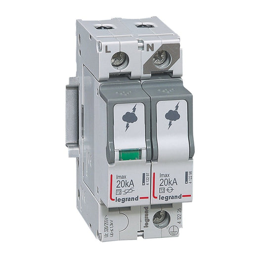 Legrand - Überspannungsableiter für Energietechnik/Stromversorgung Überspannungsableiter Legrand 412226 1+1SchaltungImax20kA
