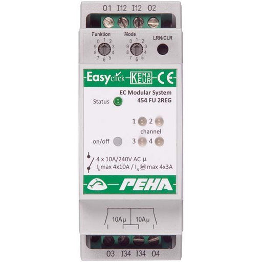 Peha - Bussystem-Schaltaktor Easyclick-Modul-Schalten D 454 FU-2REG 4-Kanal, 2TE