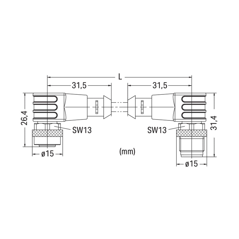 WAGO - Konfektioniertes Sensor-Aktor-Kabel Sensor-/Aktorleitung M12A 756-5404/040-010 Bu.,w.,M12A-St.,w