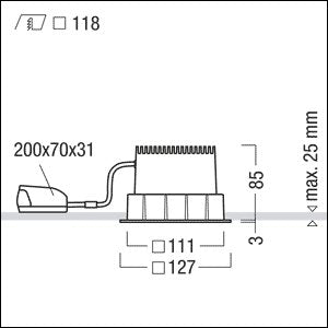 Zumtobel Group - Decken-/Wandleuchte LED-Decken-Einbauleuchte 2LIGHT-M #62909790 940