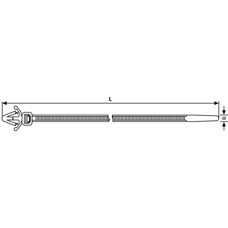 HellermannTyton - Kabelbinder Befestigungsbinder RT50SFK PA66 BK 1000 225x5,0 schwarz − 1000 Stück