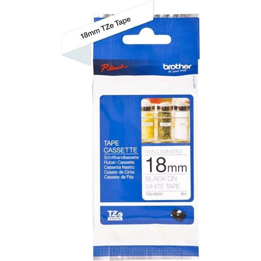 Brother - Schriftband Beschriftungsband TZe-N241 weiß/schwarz 18 mm