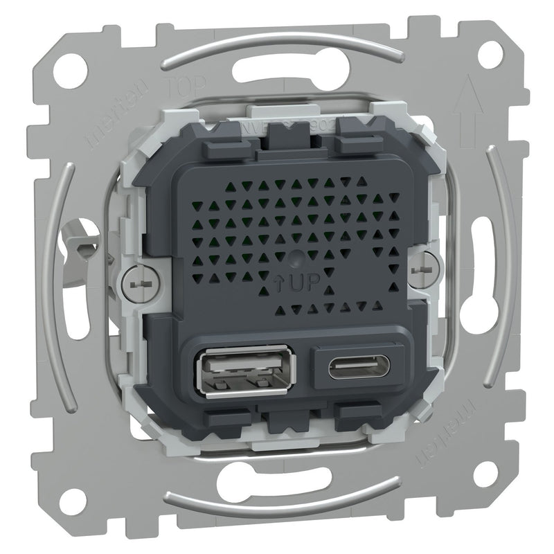 Merten - USB-Spannungsversorgung USB Ladestation-Einsatz MEG4366-0140 Typ A+C − 1 Stück