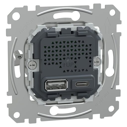 Merten - USB-Spannungsversorgung USB Ladestation-Einsatz MEG4366-0140 Typ A+C − 1 Stück