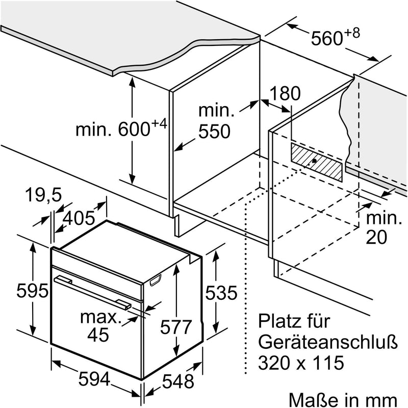 Bosch - Mikrowellengerät EB-Backofen HMG776NB1 Serie8,HomeConnect