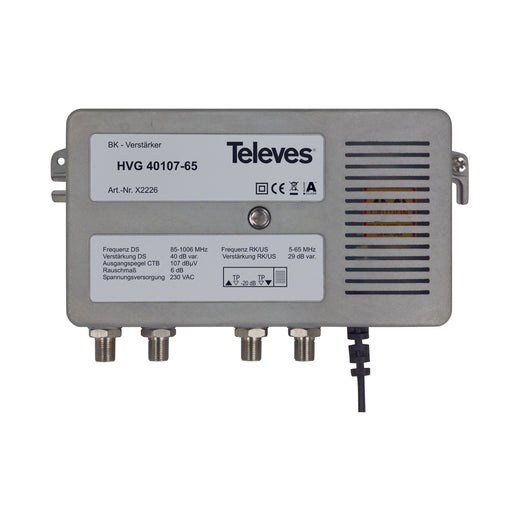 Televes - BK-Verstärker Guß 40dB HVG40107-65 5-1006MHz RK 28dB