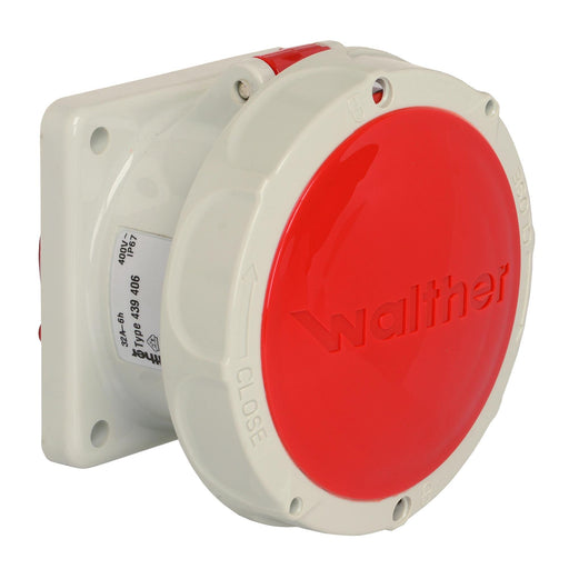 Walther Werke - CEE-Anbausteckdose (IEC 60309) Anbaudose gerade 32A 439406 4P 400V 6h IP67
