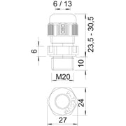 OBO Bettermann - Kabelverschraubung Verschraubung V-TEC VM20 SGR Vollmetrisch