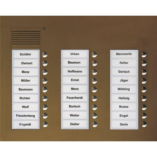 TCS Tür Control - Türstation für Türkommunikation Audio Außenstation PUK 27 PUK27/3-EB Tasten 3-spaltig UP