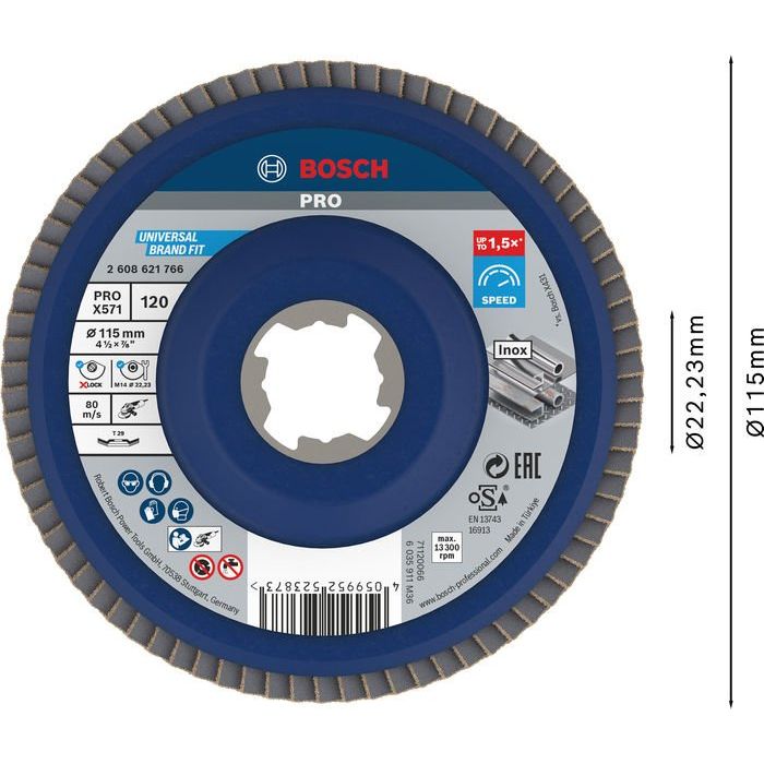 Bosch - Trenn-/Schleifscheibe PRO X571 2608621766 Fächerschleifscheibe