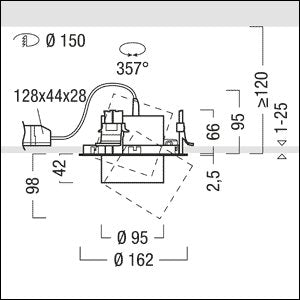 Zumtobel Group - Downlight/Strahler/Flutlicht LED - Einbaustrahler VIV2 - R M 2 #60715743 830, ws
