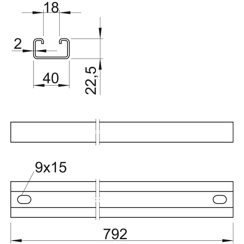 OBO Bettermann - Stiel/Profilschiene Profilschiene MS4022P0792FT