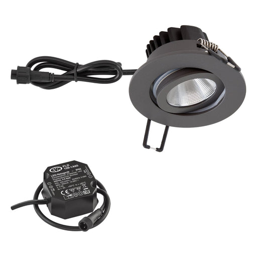 EVN Lichttechnik - Downlight/Strahler/Flutlicht LED-Einbauleuchte IP65 PC650N616D2W D2W anthr