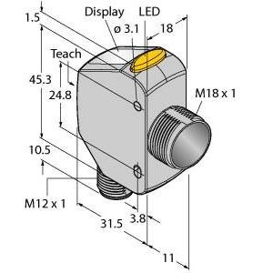 Turck - Optischer Abstandssensor Opto-Sensor Q4XTBCOD300-Q8