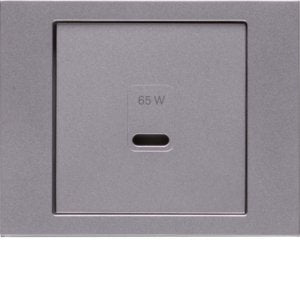 Berker - Einsatz/Abdeckung für Kommunikationstechnik Zentralplatte 48607004 USB K.x, edelst