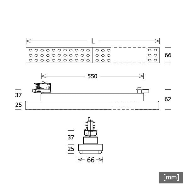 LTS Licht&Leuchten - Decken-/Wandleuchte LED-Stromschienenleuchte LUZ-T12 103.830.BWws 830, ws