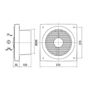Maico - Wandventilator für Industrie und Gewerbe Wandeinbauventilator ENR 25 DN250