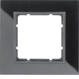 Berker - Abdeckrahmen Glasrahmen 10116616 schwarz 1fach