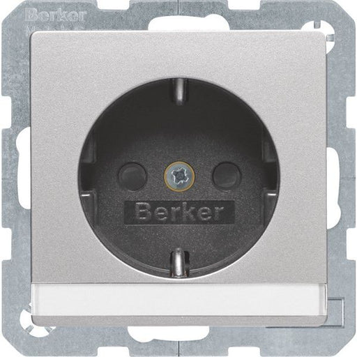 Berker - Steckdose SCHUKO-Steckdose alu/lack 47496084 mit BSF+erh.BS
