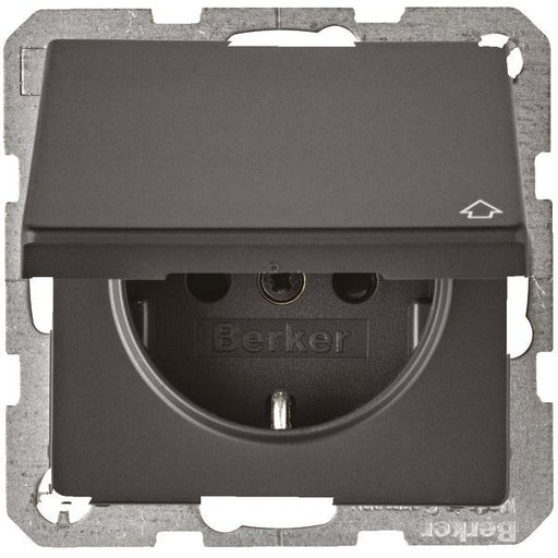 Berker - Steckdose SCHUKO-Steckdose anth/sa 47516086 m. Klappdeckel