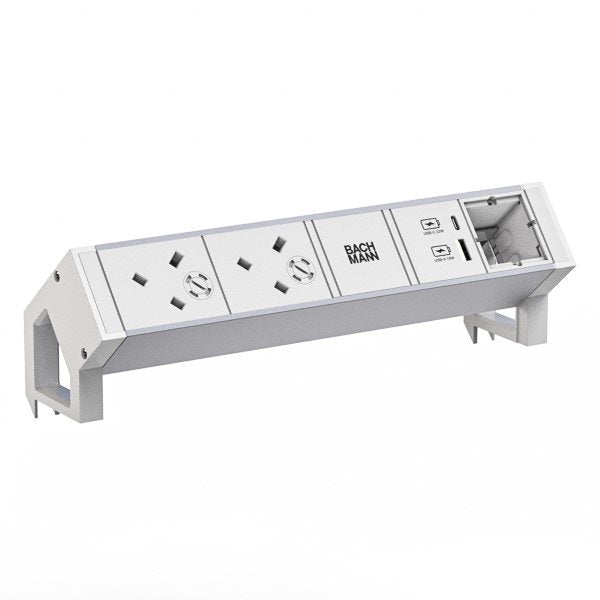 Bachmann - Multi-Tischsteckdose Steckdosenleiste 937.420 DESK2 ALU WHITE
