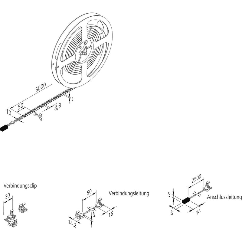 Hera - Lichtschlauch/-band LED-Streifen flexibel 20202601301 selbstkleb. 5000mm