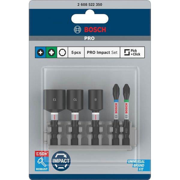 Bosch - Werkzeugset PRO Impact Set mit 2608522350 Steckschlüsseln