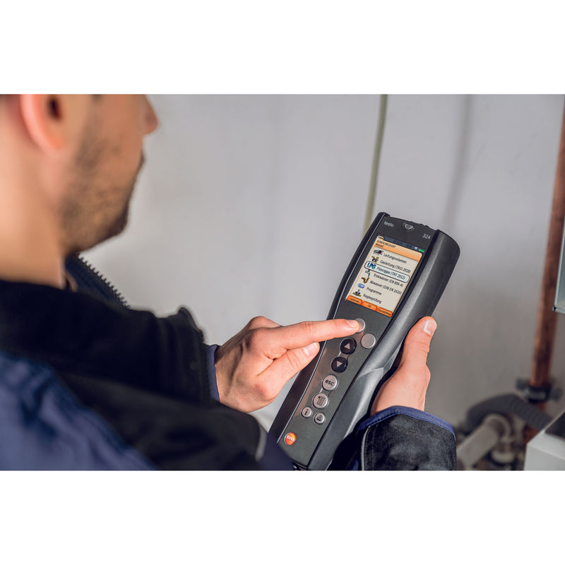 Testo - Differenzdruckmeßgerät Druck-Leckmengenmessgerät 0563 3240 70 Basis Set 324 Gas+Wa