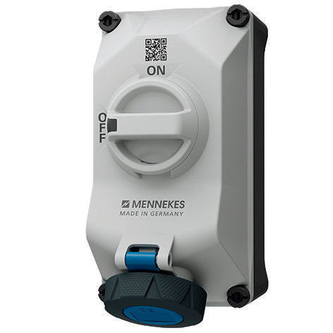 Mennekes - CEE-Steckdose abschaltbar, abgesichert (IEC 60309) Wandsteckdose 5602306G Duo 16A3P6h 230V IP6