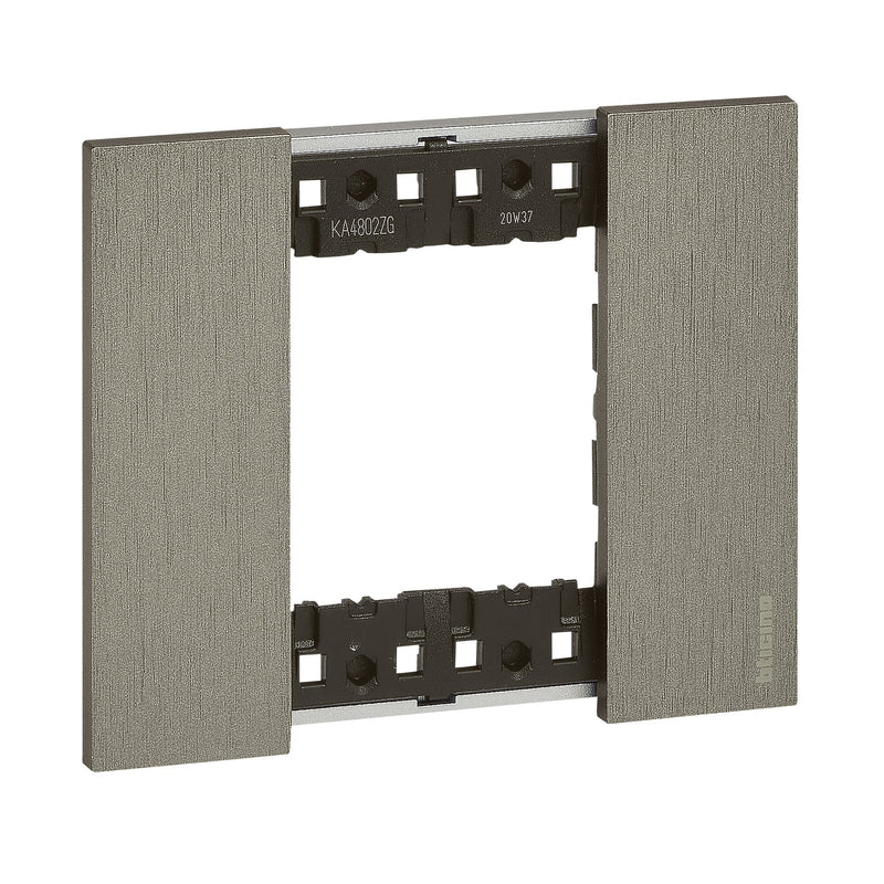 Legrand (BT) - Abdeckrahmen KA4802ZG 2-modulig Steel