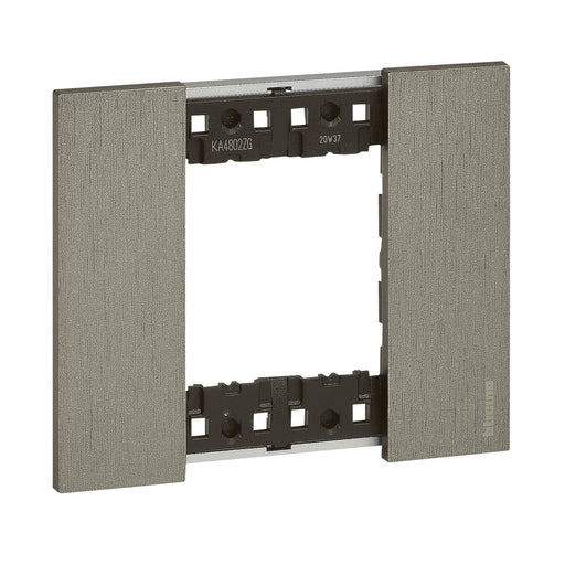 Legrand (BT) - Abdeckrahmen KA4802ZG 2-modulig Steel