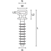 HellermannTyton - Befestigungssockel und -element für Kabelbinder Wanddübel LOK01-PA11-BK (100) PA11 schwarz − 100 Stück