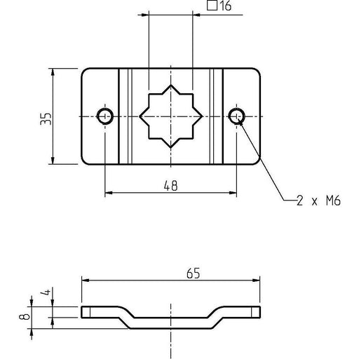 DELTA DORE - Zubehör/Ersatzteile für Tor-/Rollladenantriebe Markisenantriebslager 4016-03 16mm Stern, flach